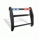 Pro-Gard Industries Black Powder Coated Steel, Standard Push Bumper W/ Integrated Eight Head, 1/2 Red 1/2 Tir3 Led Lightbar - PB47UINT13LEDRB