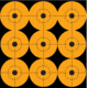 Pro-Shot Peel and Stick Targets, 108 Dots, Orange, 12 Sheets, 2RDOT-108