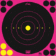 Pro-Shot Splatter Shot 8in Pink Bullseye Target - Peel &amp; Stick - 6 Pack, 8B-PINK-6PK