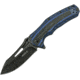 Proelia Linerlock Blue/Black Folding Knife,3.75in,Black Stonewash D2 Tool Steel,Drop Point,Blue and Black,G10 Handle TX020BLB