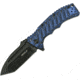 Proelia Linerlock Blue/Black Folding Knife,3.75in,Black Stonewash D2 Tool Steel,Tanto,Blue and Black,G10 Handle TX010BLB