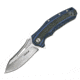 Proelia Linerlock Blue/Black Folding Knife,3.75in,D2 Tool Steel,Drop Point,Satin,Blue and Black,G10 Handle TX020BLS