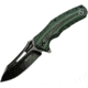 Proelia Linerlock Green Black Folding Knife,3.75in,Black Stonewash D2 Tool Steel,Drop Point,Green and Black,G10 Handle TX020GNB
