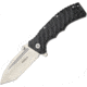 Proelia Tanto Linerlock Folding Knife,4in,D2 Tool Steel,Tanto,Stonewash,Black,G10 Handle TX010BW