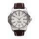 ProTek Steel Dive Watch, SS Case/White Dial/Dark Brown Strap, One Size, PT2005