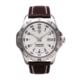 ProTek Steel Dive Watch, SS Case/White Dial/Dark Brown Strap, One Size, PT2005