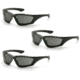 Pyramex Accurist Black Padded Frame/Gray Anti-Fog Lens, Pack of 3