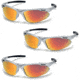 Pyramex Avante Safety Glasses - Ice Orange Lens, Silver Frame, Pack of 3