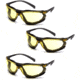 Pyramex Black frame/ Amber anti-fog lens, Pack of 3