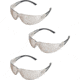 Pyramex Cortez Safety Glasses - Indoor/Outdoor Mirror Lens, Black Temples Frame, Pack of 3