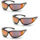 Pyramex Exeter Safety Glasses - Sky Red Mirror Anti-Fog Lens, Glossy Black Frame, Pack of 3