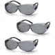 Pyramex OTS-XL Safety Glasses, Black Temples, Gray Lens, Pack of 3