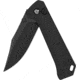 QSP Knife Grebe Folding Knife, 4.25in Closed, 3in Black Stonewash 14C28N Sandvik SS Clip Point Blade, Black G10 Handle, QS147C2