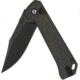 QSP Knife Grebe Folding Knife, 4.25in Closed, 3in Black Stonewash 14C28N Sandvik SS Clip Point Blade, Dark Brown Micarta Handle, QS147A2
