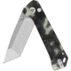 QSP Knife Grebe T Folding Knife, 4.25in Closed, 3in Stonewash S35VN Stainless Tanto Blade, Glow Raffir Resin Handle, QS148E1
