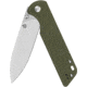 QSP Knife Parrot V2 Folding Knife, 4in Closed, 3.25in Satin D2 Tool Steel Spear Point Blade, Green G10 Handle, QS102-B V2