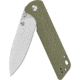 QSP Knife Parrot V2 Folding Knife, 4in Closed, 3.25in Satin D2 Tool Steel Spear Point Blade, Green Micarta Handle, QS102-G V2
