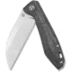 QSP Knife Pelican Linerlock Folding Knife, 3.63in CPM S35VN stainless blade, Black linen micarta handle, QS118-D2