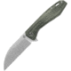 QSP Knife Pelican Linerlock Folding Knife, 3.63in stonewash finish CPM S35VN stainless blade, Green, Green linen micarta handle, QS118-E1