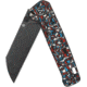 QSP Knife Penguin Plus Folding Knife, 4.5in Closed, 3.38in Black Stonewash CPM-20CV SS Blade, Red/White/Blue Carbon Fiber Handle, QS130XL-G2