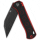 QSP Knife Swordfish Folding Knife, 4.5in Closed, 3.63in Black Stonewash 14C28N Sandvik SS Blade, Black/Red G10 Handle, QS149-A2