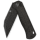 QSP Knife Swordfish Folding Knife, 4.5in Closed, 3.63in Black Stonewash 14C28N Sandvik SS Blade, Dark Brown Micarta Handle, QS149-C2