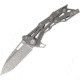 Quartermaster General Lee 2 Stonewash Folding Knife,3.625in,S35VN Steel,Standard Edge,Tanto,Stonewash,Titanium Handle QTR11