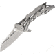 Quartermaster General Lee Climate Change Folding Knife,3.5in,S35VN Steel,Standard Edge,Wharncliffe,Stonewash and Satin,Titanium Handle QTR12CC