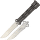 Quartermaster McFly Dress Balisong Folding Knife,4.5in,D2 Tool Steel,Drop Point,Satin,Skeletonized CNC Machined Titanium Handle QTRQBS2