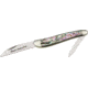 Queen Wharncliff Abalone Fold Knife, D2 tool steel sharncliffe and pen blade, Abalone Handle QN46AB
