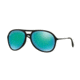 Ray-Ban ALEX F RB4201F Sunglasses 622/3R-59 - Rubber Black Frame, Light Green Mirror Green Lenses