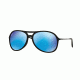 Ray-Ban ALEX F RB4201F Sunglasses 622/55-59 - Black Rubber Frame, Green Mirror Blue Lenses