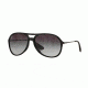 Ray-Ban ALEX F RB4201F Sunglasses 622/8G-59 - Rubber Black Frame, Grey Gradient Dark Grey Lenses