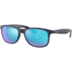 Ray-Ban ANDY RB4202 Sunglasses 615355-55 - Shiny Blue On Matte Top Frame, Green Mirror Blue Lenses