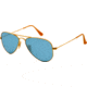 Ray-Ban Aviator Small Metal Sunglasses RB3044 112/62-52 - Matte Gold Frame, Light Blue Lenses