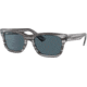 Ray-Ban Mr Burbank RB2283 Sunglasses, Blue Lenses, Striped Gray, 55, RB2283-1314R5-55
