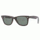 Ray-Ban Original Wayfarer Sunglasses RB2140 1089-5022 - Top Texture On Black Frame, Crystal Green Lenses