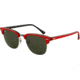 Ray-Ban RB3016 SV Prescription Sunglasses - Top Red On Black Crystal Green Frame / 49 mm Prescription Lenses, 985-4921