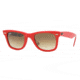 Ray-Ban Wayfarer Sunglasses, Buttons Pins Top Red Crystal Brown Gradient 105151-5022