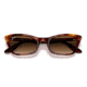 Ray-Ban RB2299 Lady Burbank Sunglasses - Womens, Striped Havana Frame, Clear Gradient Brown Lens, 55, RB2299-954-51-55