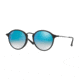 Ray-Ban RB2447F Sunglasses 901/4O-49 - Shiny Black Frame, Mirror Gradient Blue Lenses