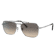 Ray-Ban RB3636 New Caravan Sunglasses, Silver Frame, Clear Gradient Grey Lens, 55, RB3636-003-32-55