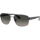 Ray-Ban RB3663 Sunglasses, Gunmetal, Light Grey Gradient Dark Grey, 60, RB3663-004-71-60