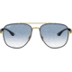 Ray-Ban RB3683 Sunglasses, Clear Gradient Blue Lenses, Black On Arista, 56, RB3683-90003F-56