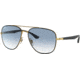Ray-Ban RB3683 Sunglasses, Clear Gradient Blue Lenses, Black On Arista, 56, RB3683-90003F-56