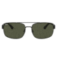 Ray-Ban RB3687 Sunglasses - Mens, Black Frame, Green Lens, 58, RB3687-002-31-58