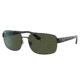 Ray-Ban RB3687 Sunglasses - Men's, Black Frame, Green Lens, 58, RB3687-002-31-58