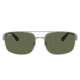 Ray-Ban RB3687 Sunglasses - Mens, Gunmetal Frame, Green Lens, Polarized, 58, RB3687-004-58-58