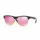 Ray-Ban RB4175 Sunglasses 877/4T-57 - Demi Shiny Black Frame, Green Mirror Fuxia Lenses