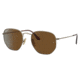 Ray-Ban RB8148 Hexagonal Sunglasses, Demigloss Antique Gold Frame, Brown Lens, Polarized, 51, RB8148-920757-51